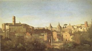 Jean Baptiste Camille  Corot The Forum Seen from the Farnese Gardens (mk05) Norge oil painting art